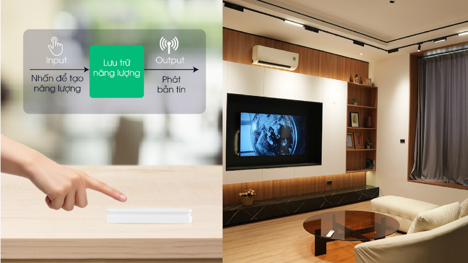 Công tắc 2 chiều không pin không dây Công tắc 2 chiều không pin không dây