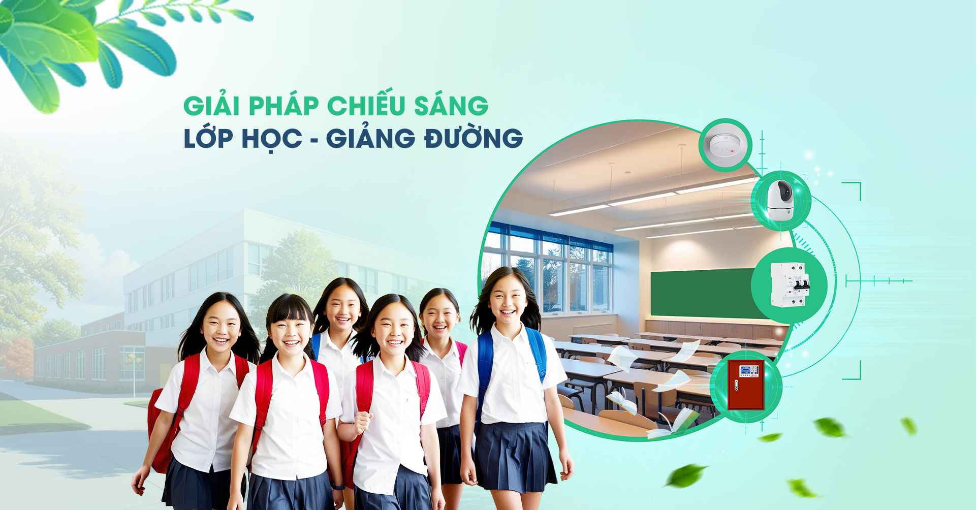 ảnh chiếu sáng lớp học giảng đường