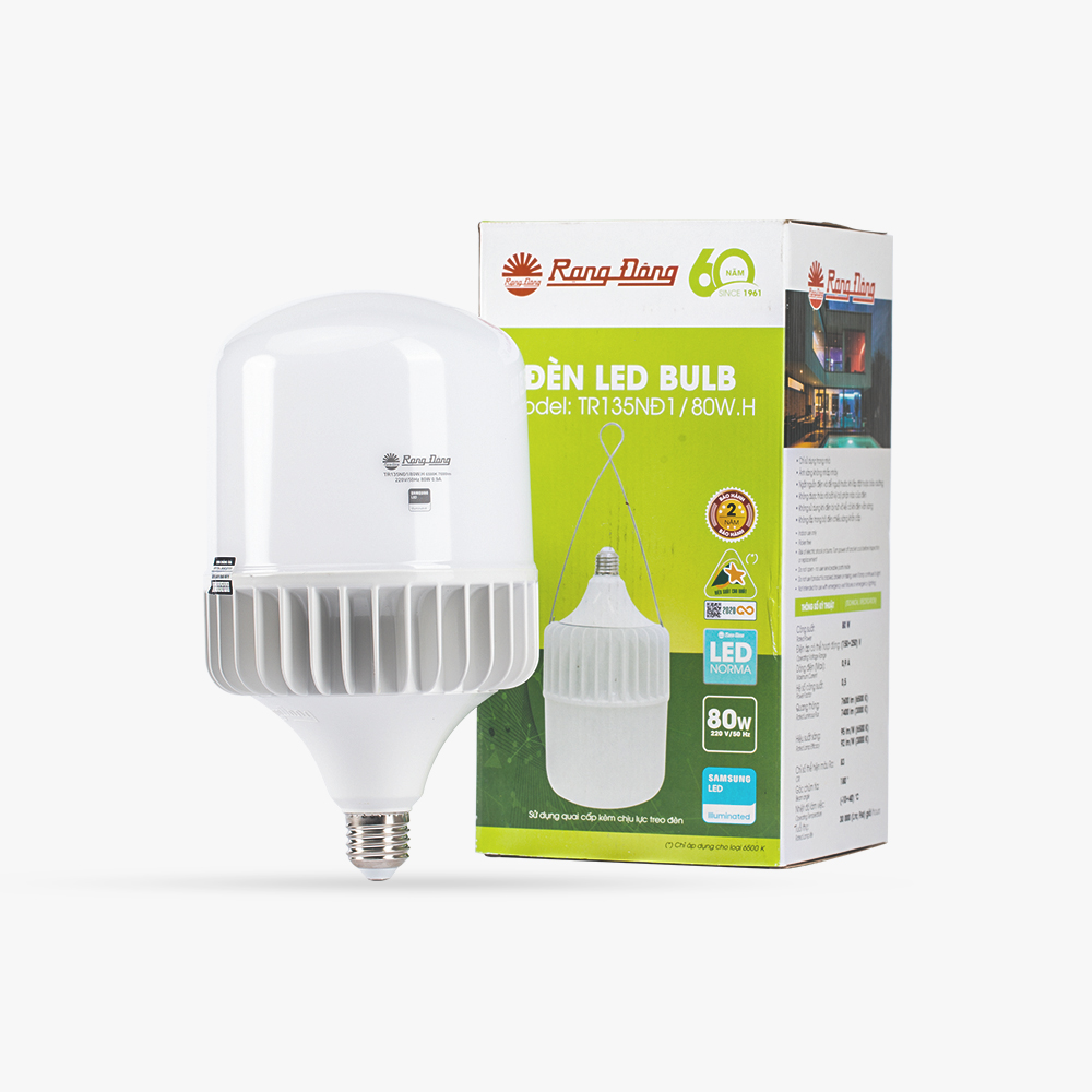 Bóng đèn LED Bulb trụ nhôm đúc 80W