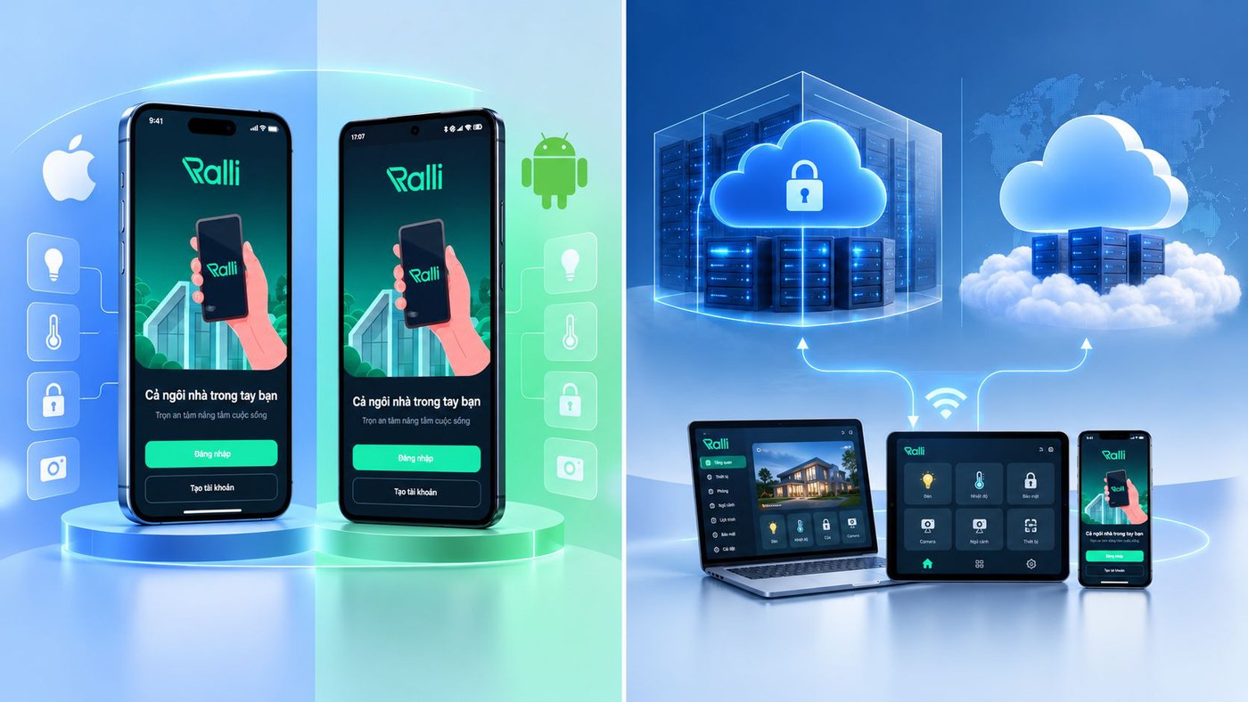 Ứng dụng Ralli trên iOS/Android và nền tảng Cloud