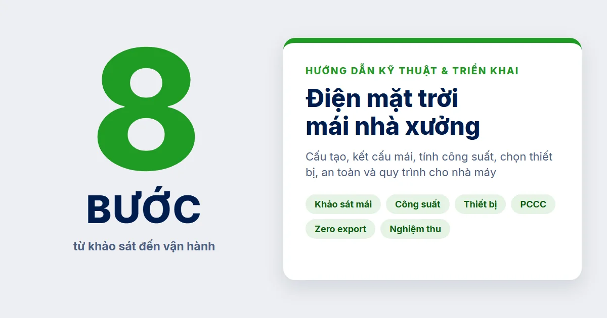 Điện mặt trời áp mái nhà xưởng: Hướng dẫn kỹ thuật & triển khai cho nhà máy