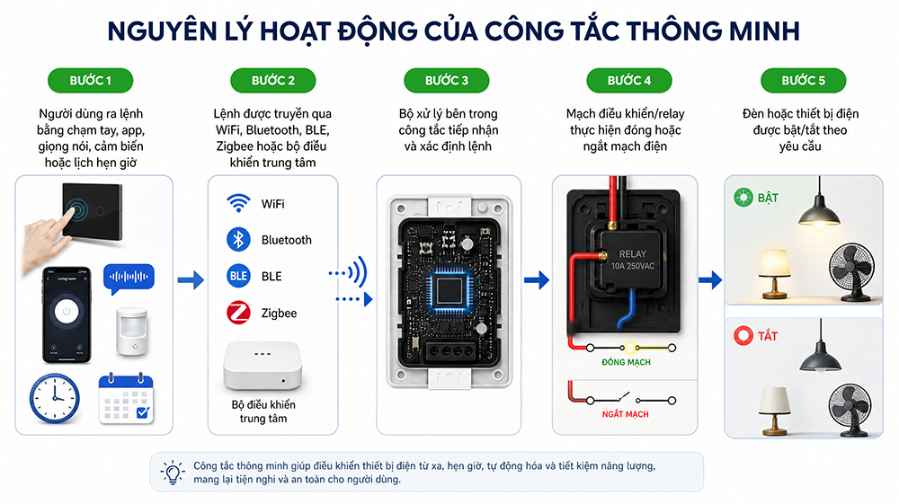 Nguyên lý hoạt động của công tắc thông minh