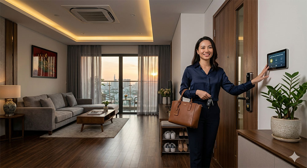 Kịch bản ra khỏi nhà trong nhà thông minh giúp tắt thiết bị nhanh