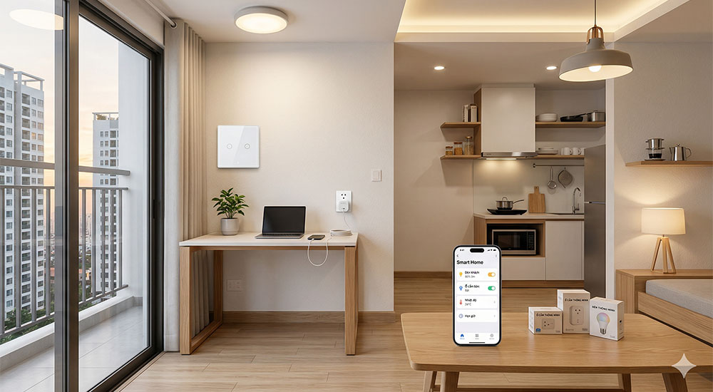 Cấu hình smart home tiện nghi cơ bản dưới 3 triệu cho căn hộ nhỏ