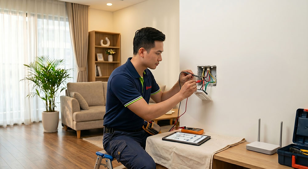 Lắp nhà thông minh có cần đi lại dây điện không trong nhà ở Việt Nam