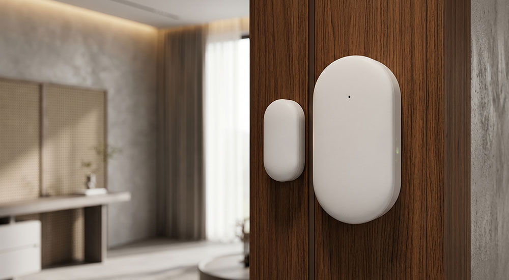 Cấu tạo cảm biến cửa từ gồm cảm biến và nam châm