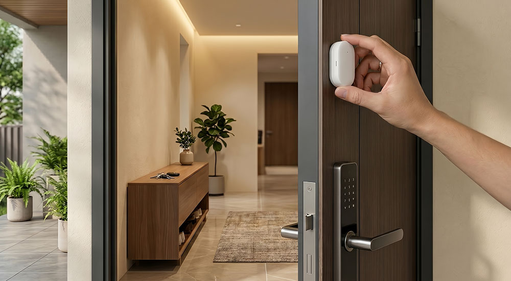 Lắp cảm biến cửa ở cửa chính để tăng an ninh gia đình