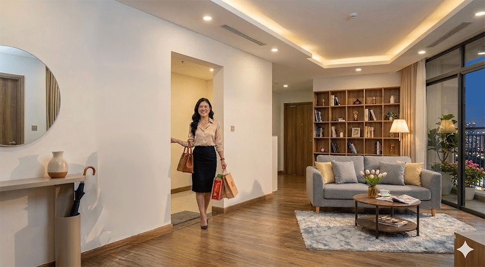 Đèn tự động bật sáng khi về nhà