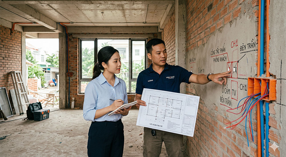 bố trí công tắc điện trong nhà cho chủ nhà xây mới