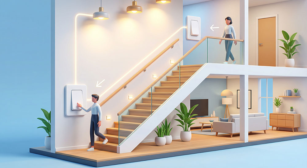 công tắc cầu thang hai đầu tiện lợi và an toàn