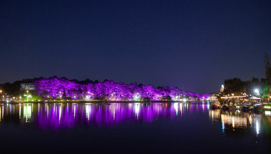 Ánh sáng nghệ thuật LED Rạng Đông bên hồ Xuân Hương