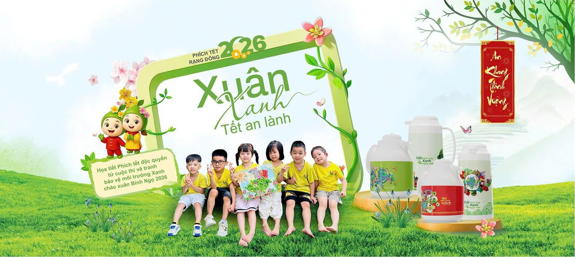 Phích tết 2026: Sắc xanh tương lai - Tết xanh an lành