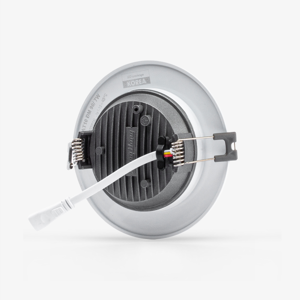 Đèn LED Âm trần Downlight Đổi màu 7W viền vàng