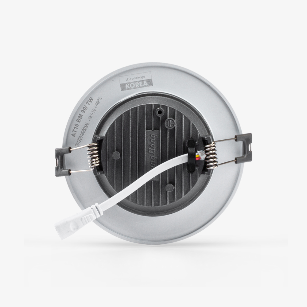 Đèn LED Âm trần Downlight Đổi màu 7W viền vàng