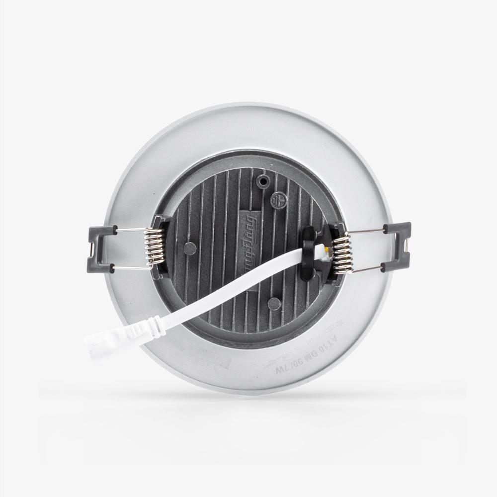 Đèn LED âm trần downlight đổi màu 7W viền bạc