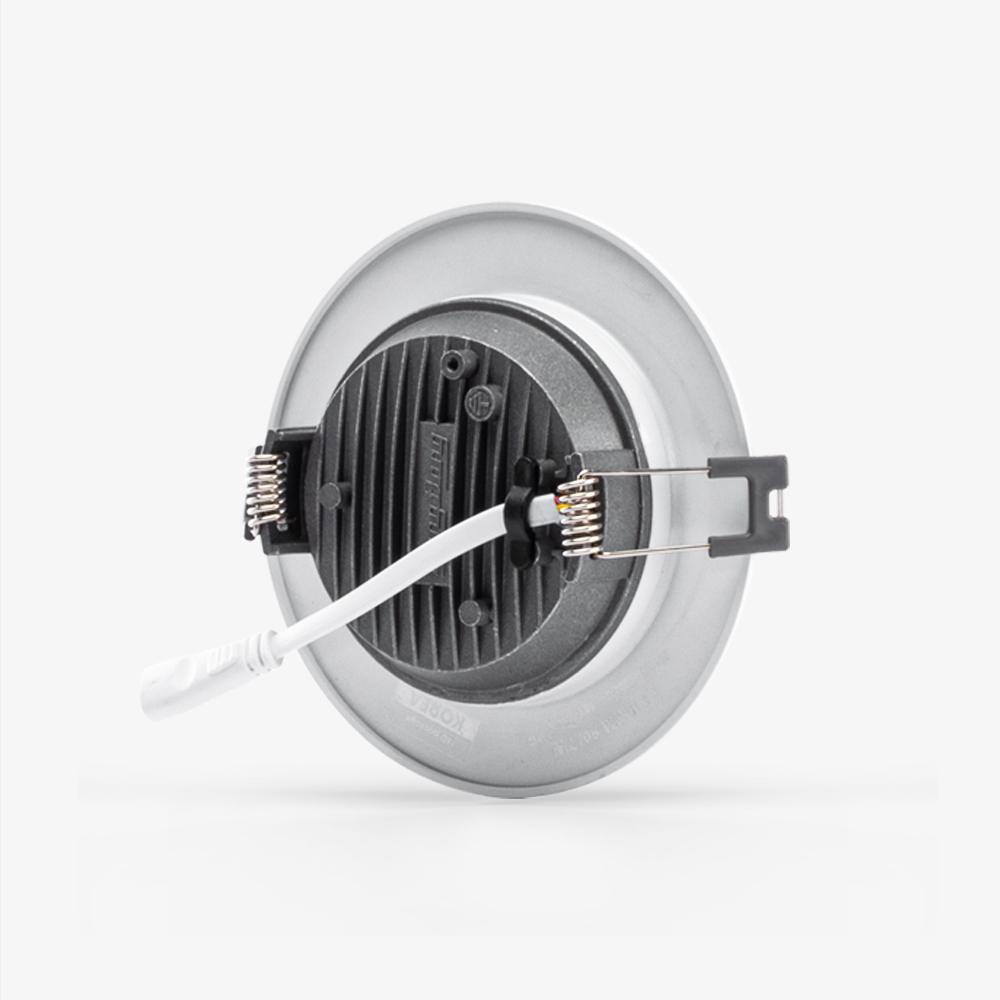 Đèn LED âm trần downlight đổi màu 7W viền bạc