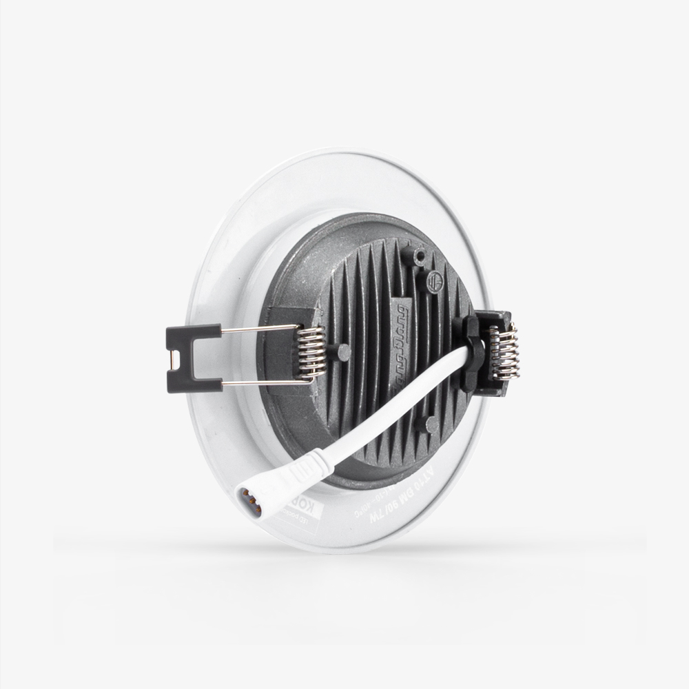 Đèn LED âm trần downlight đổi màu 7W viền bạc