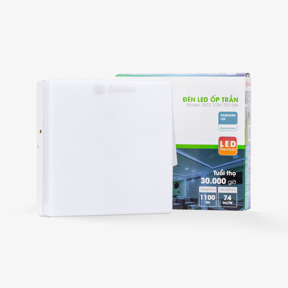 Đèn LED ốp trần vuông đế nhôm