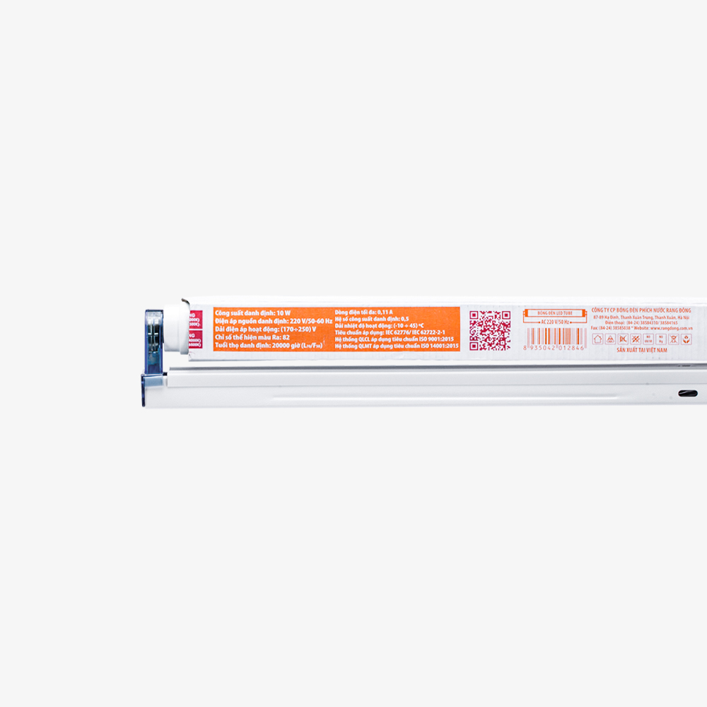 Bộ đèn LED Tuýp T8 0.6m 10W Thủy tinh