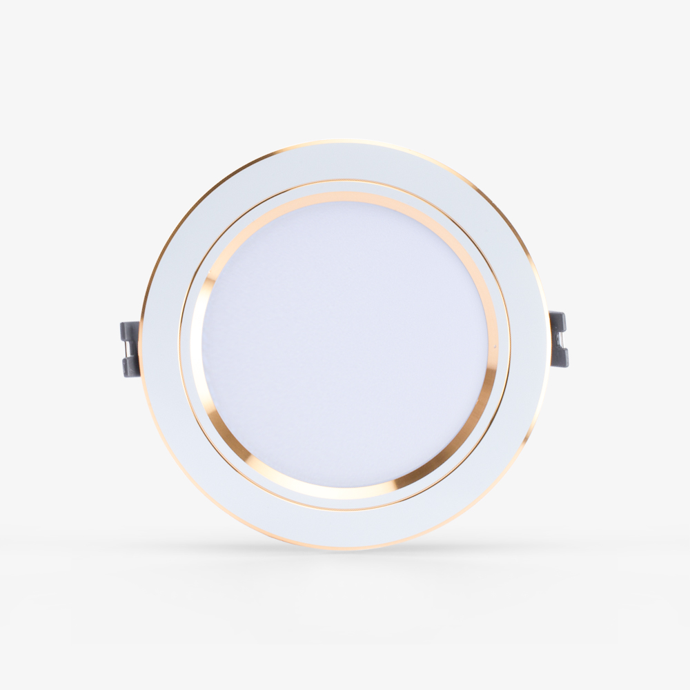 Đèn LED âm trần Downlight AT10 110/12W 6500K viền vàng