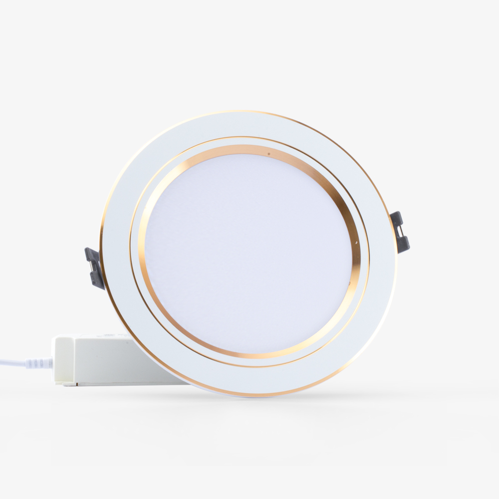 Đèn LED âm trần Downlight AT10 110/12W 4000K viền vàng