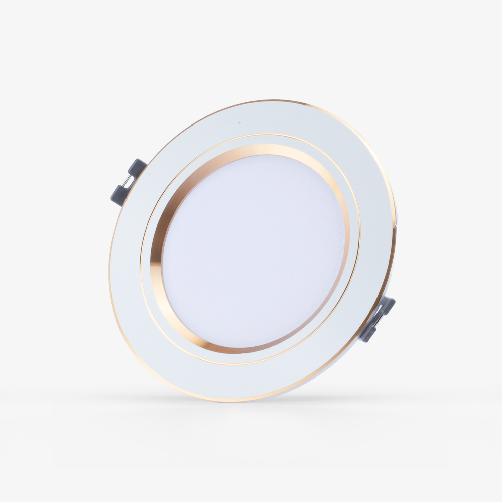 Đèn LED âm trần Downlight AT10 90/10W 6500K viền vàng