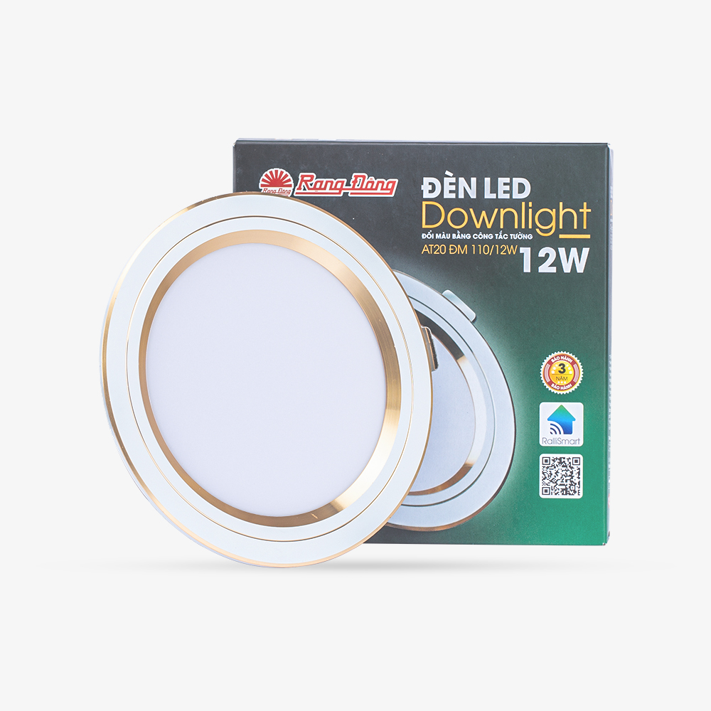 Đèn LED âm trần downlight đổi màu 12W