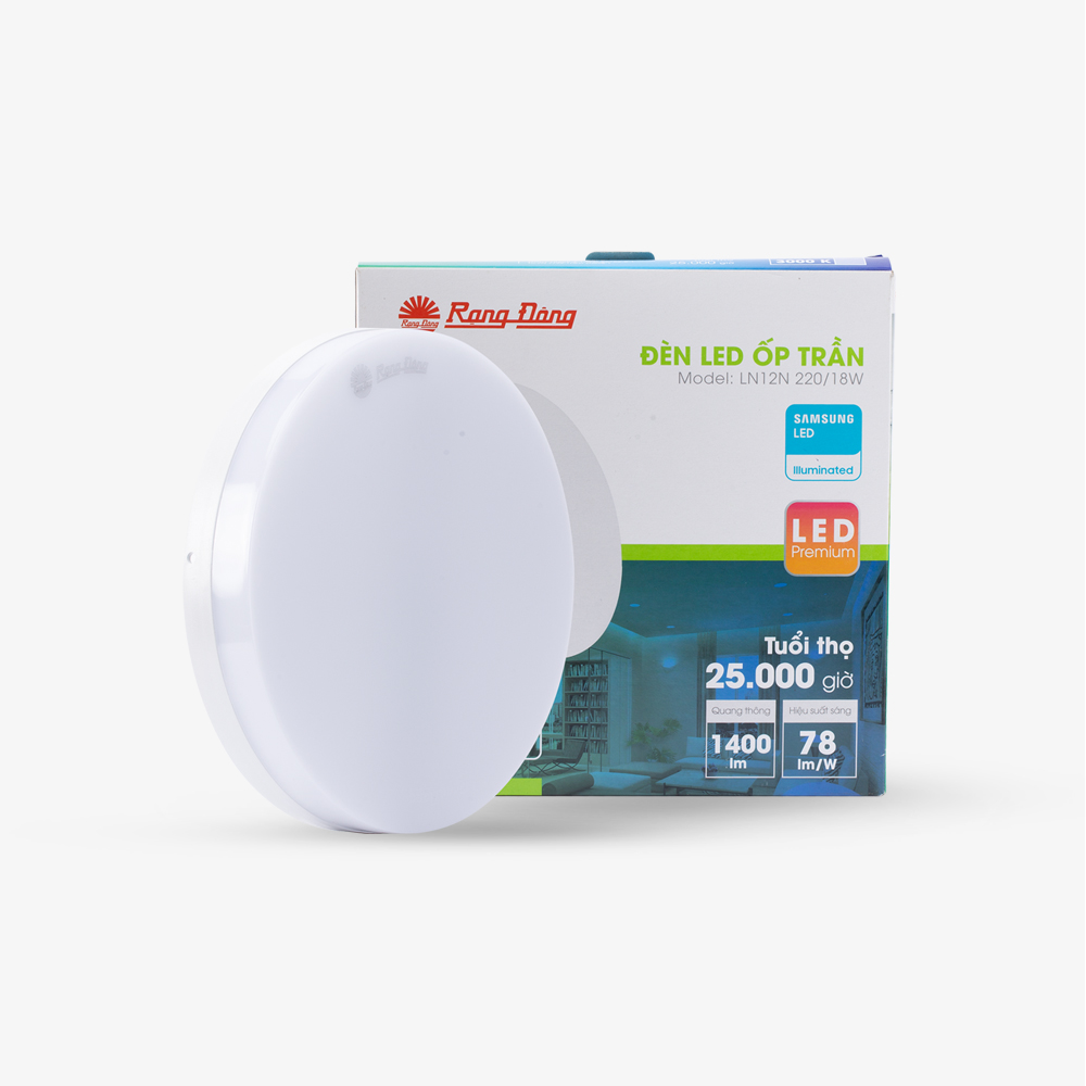 Đèn LED ốp trần tròn đế nhựa