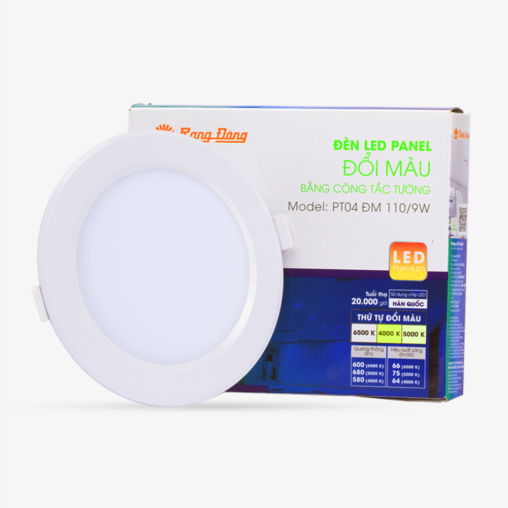 Đèn LED Panel Tròn Đổi màu 110/9W