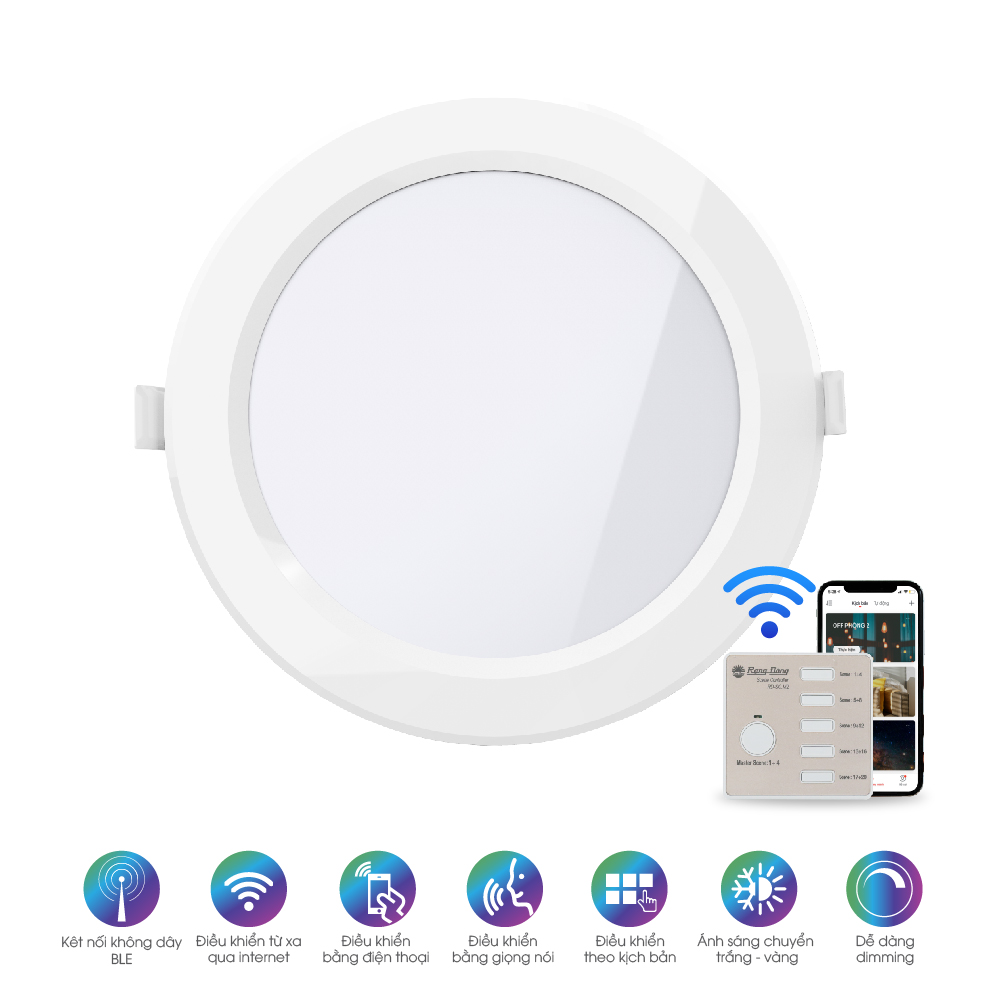 Đèn LED panel tròn đổi màu 135/12W Bluetooth